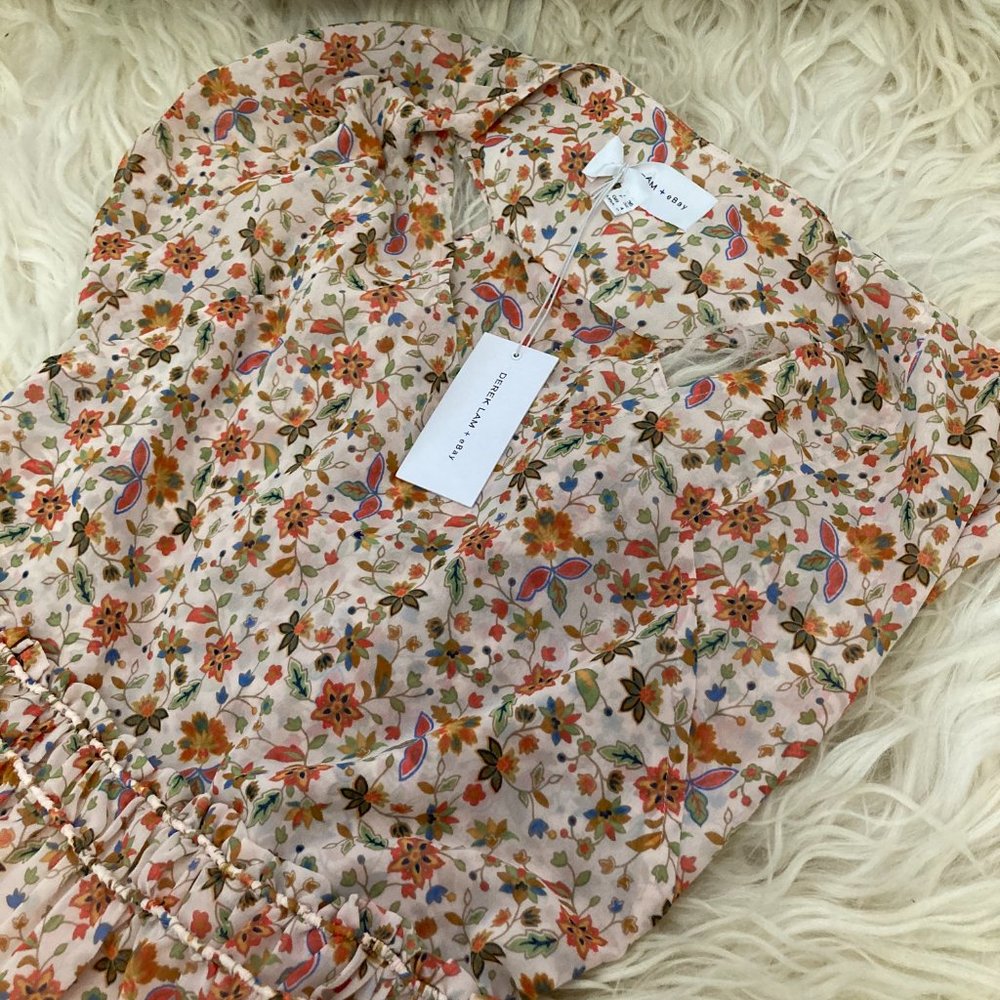 DEREK LAM Floral Print Knee-Length Dress - Picture 5 of 10